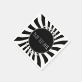 白黒お洒落おもしろいストライプハローウィンパーティ スタンダードカクテルナプキン (角)