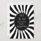 白黒お洒落おもしろいストライプハローウィンパーティ 招待状 (正面)
