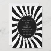 白黒お洒落おもしろいストライプハローウィンパーティ 招待状 (裏面)