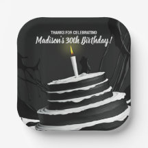 白黒お洒落ケーキテーマ誕生日パーティー