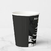 白黒お洒落ケーキテーマ誕生日パーティー 紙コップ (右)