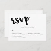 白黒お洒落タイポグラフィ結婚ズ 出欠カード (正面/裏面)