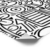 「白黒お洒落ドードル・アートのポスター ポスター (コーナー)