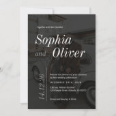 白黒お洒落フォトミニマル結婚リスト 招待状 (正面)