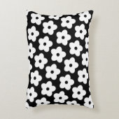 白黒お洒落フローラレトロと明るい アクセントクッション (正面(垂直))
