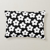 白黒お洒落フローラレトロと明るい アクセントクッション (裏面)