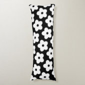 白黒お洒落フローラレトロと明るい ボディピロー (正面縦)
