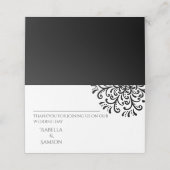 白黒お洒落フローリッシュ座席表 プレイスカード (外部開封)