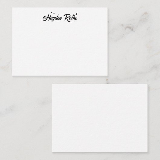 白黒お洒落レトロ書道 ノートカード (正面/裏面)