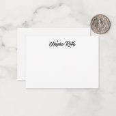 白黒お洒落レトロ書道 ノートカード (正面/裏面インサイチュ)