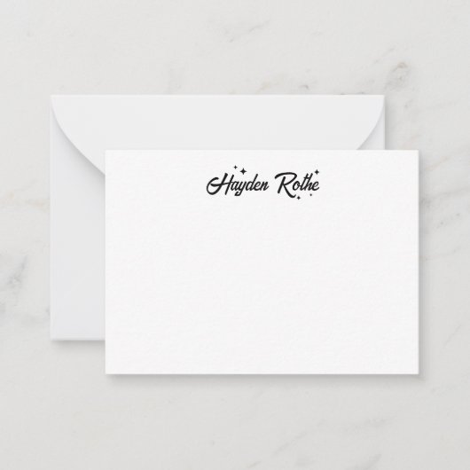 白黒お洒落レトロ書道 ノートカード (正面)