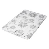 白黒お洒落太陽の月と星 バスマット (アングル)