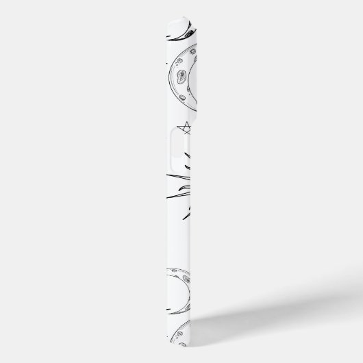 白黒お洒落太陽の月と星 Case-Mate iPhoneケース (裏面 / 右)