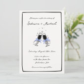 白黒お洒落手引きガラス結婚ズ 招待状 (スタンド正面)