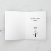 白黒お洒落花の編集可能 サンキューカード (内部)