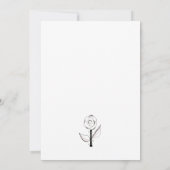 白黒お洒落花の編集可能 サンキューカード (裏面)