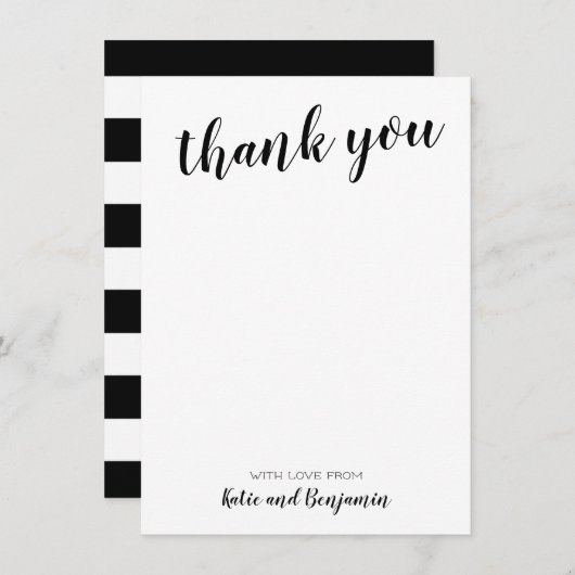 白黒お礼のメモ ノートカード (正面/裏面)