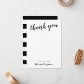 白黒お礼のメモ ノートカード (正面/裏面インサイチュ)