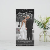 白黒お礼フォトカード(4x8) サンキューカード (スタンド正面)