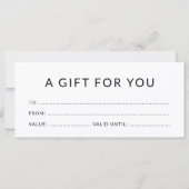 白黒お礼ミニマル商品券 (裏面)