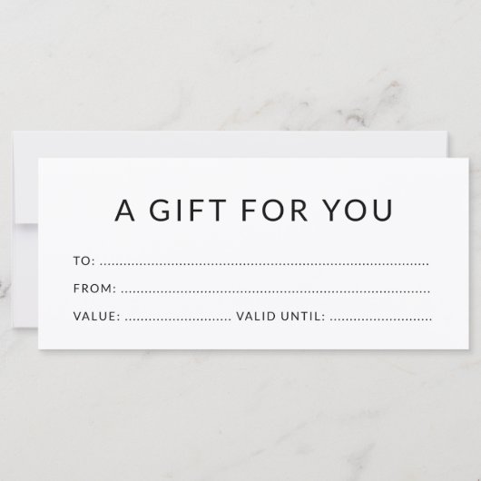 白黒お礼ミニマル商品券 (裏面)