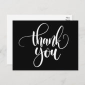 白黒お礼 – 結婚披露宴 ポストカード (正面/裏面)