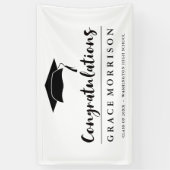 白黒お祝いの卒業 横断幕 (縦)