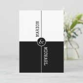 白黒お祝い婚約カード (スタンド正面)