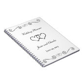 白黒かみ合わせたハート- ノートブック (右側)