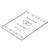 白黒かみ合わせたハート- ノートブック (左側)