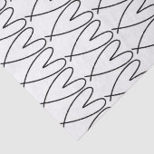 白黒かわいいお洒落ハート 薄葉紙 (詳細)