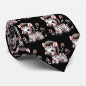 白黒かわいいかわいいモダンシマウマ ネクタイ (ロール)