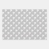 白黒かわいいギフトラッパー(疑問符) ラッピングペーパーシート (正面3)