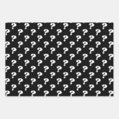 白黒かわいいギフトラッパー(疑問符) ラッピングペーパーシート (正面)