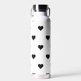 白黒かわいいシンプルハート模様 ウォーターボトル
