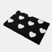 白黒かわいいシンプルハート模様 ドアマット (アングル)