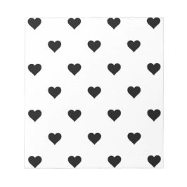 白黒かわいいシンプルハート模様 ノートパッド