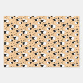 白黒かわいいシープイラストレーション ラッピングペーパーシート (正面)