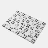 白黒かわいいパンドラ(PANDAS)パターン ドアマット (アングル)