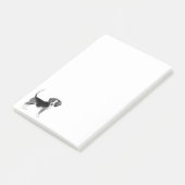 白黒かわいいビーグルドッグイラストレーション ポストイット (アングル)