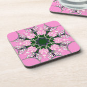 白黒かわいいフローラファッションデザイン コースター (左側)