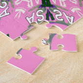 白黒かわいいフローラファッションデザイン ジグソーパズル (側面)