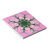 白黒かわいいフローラファッションデザイン ノートパッド (アングル)