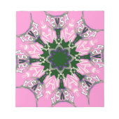 白黒かわいいフローラファッションデザイン ノートパッド (正面)