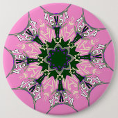 白黒かわいいフローラファッションデザイン 缶バッジ (正面)