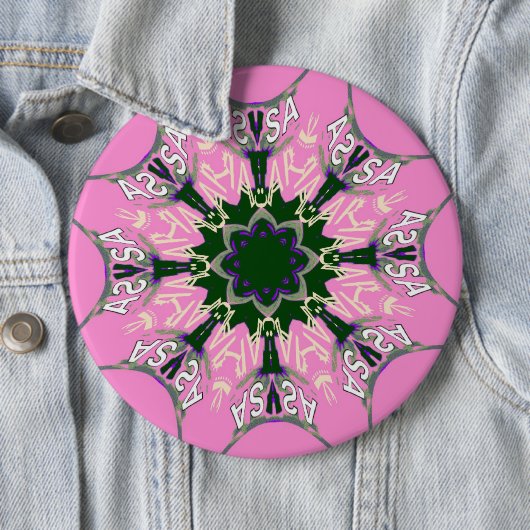 白黒かわいいフローラファッションデザイン 缶バッジ (インサイチュ)