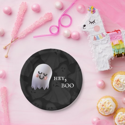 白黒かわいいブーブハロウィーン ペーパープレート (パーティー)