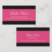 白黒かわいいモダン水玉模様 名刺 (正面/裏面)