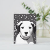 白黒かわいいレトロパピー ポストカード (スタンド正面)