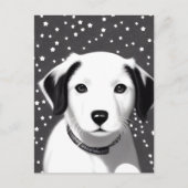 白黒かわいいレトロパピー ポストカード (正面)